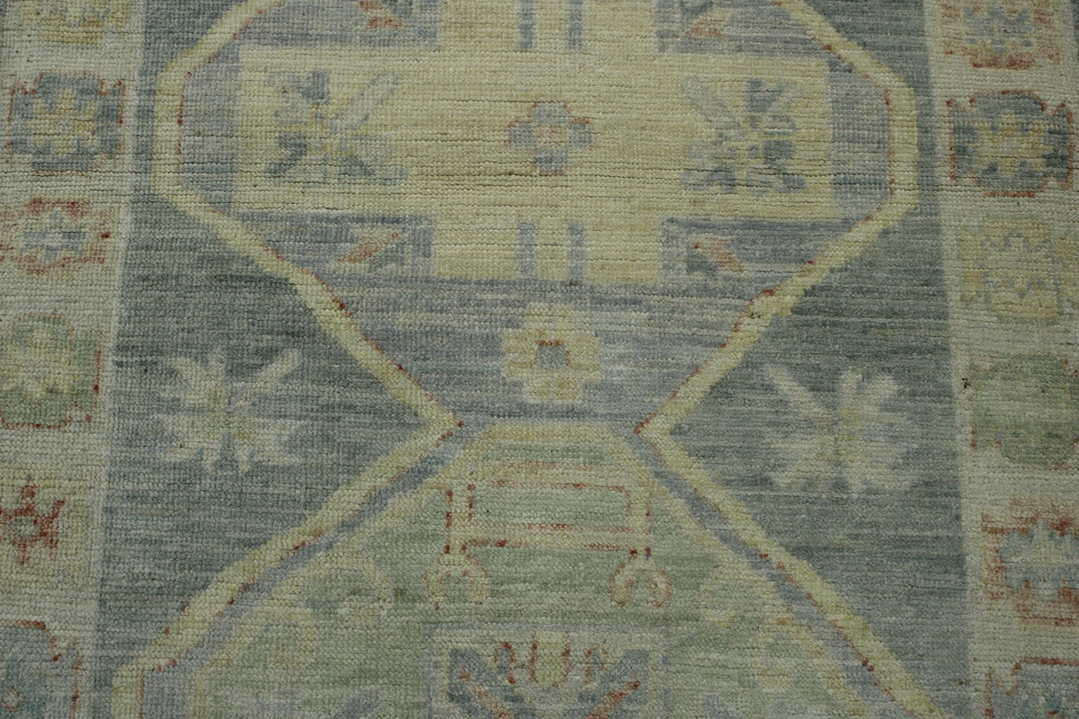 Blue Oushak Wash Chobi rug in room setting