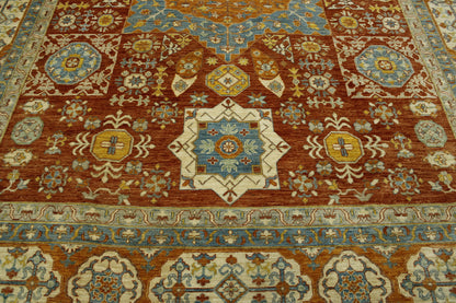 Back of Tribal Vegetable Dye Bamiyan hand-knotted rug