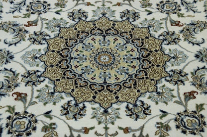 Traditional Fine Nain rug corner detail