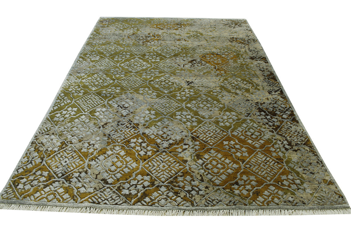 Full view of Modern Ikat Design rug