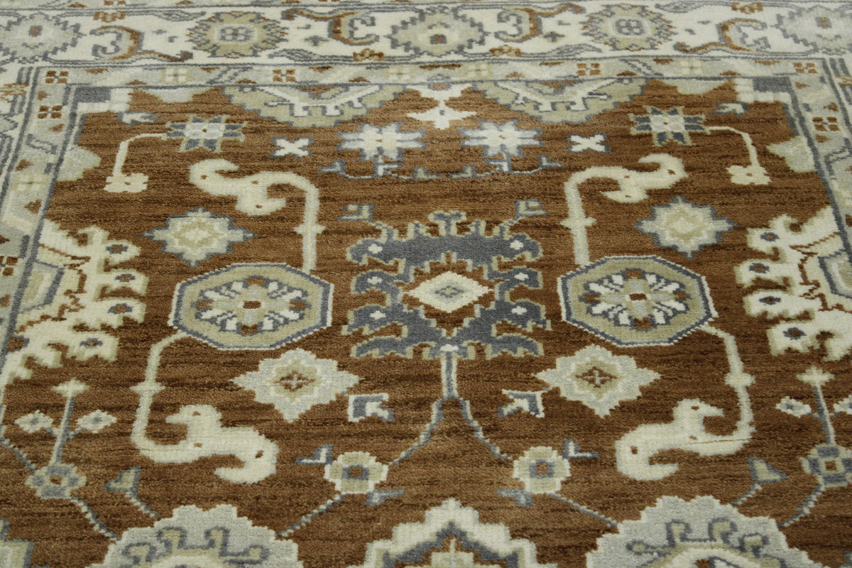 Back of Oushak Ziegler hand-knotted rug
