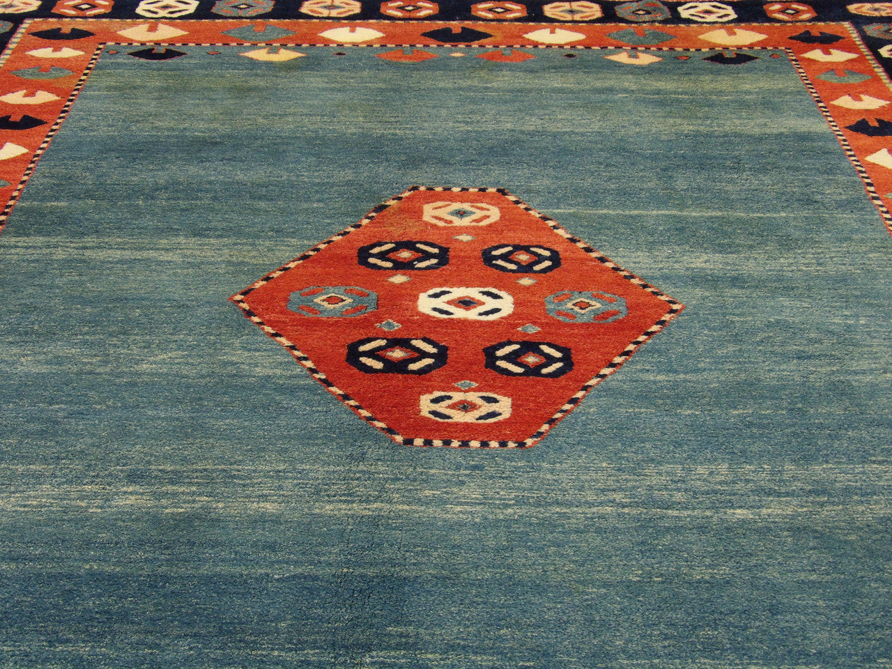 Back of Turkish Tribal Antique Khorjan hand-knotted rug