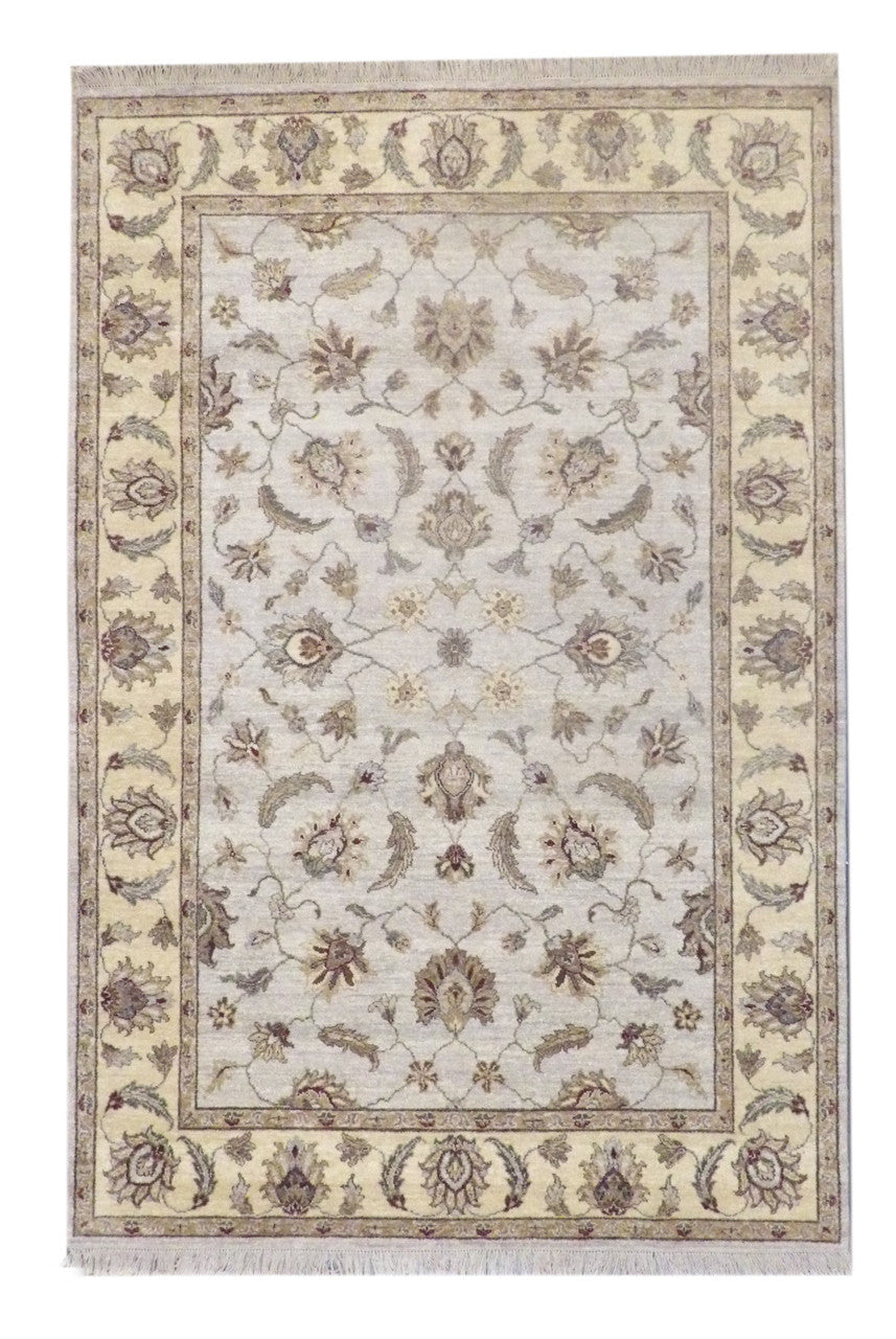 Blue 6'0" x 9'0" Indo Oushak Chobie Vege Dye Hand knotted Wool Rug - Sku: W882