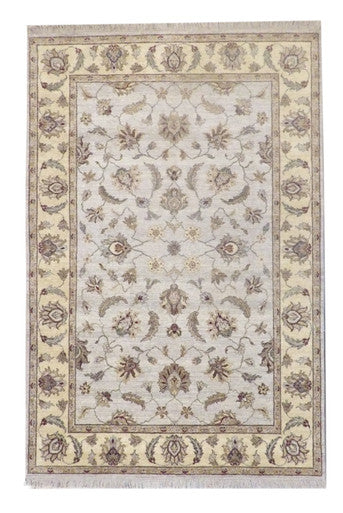 Indo Oushak Chobie Vege Dye Hand knotted Wool Rug 6'0" x 9'0" - W882