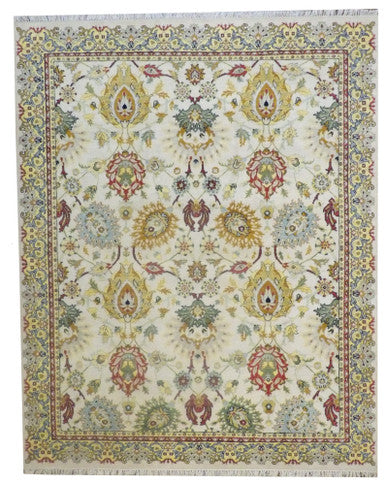 Colorful Modern Rich Ziegler Design 8'0"x10'0" Hand-knotted Rug -w11176