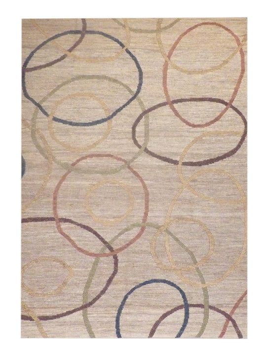 Natural Jute Modern Indoor/Outdoor Rug 9'0"x12'0" Hand-knotted Rug -w1072