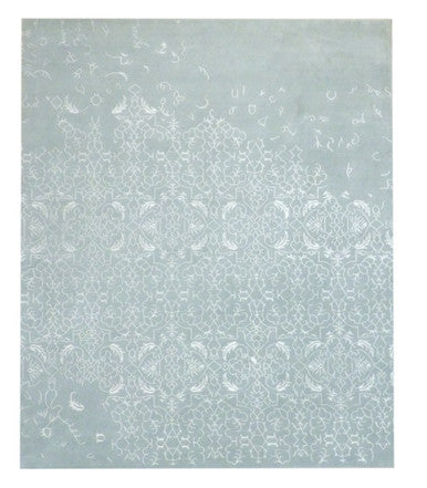 Transitional Abstract Broken Design 8'0"x10'0" Hand-knotted Rug -w1077