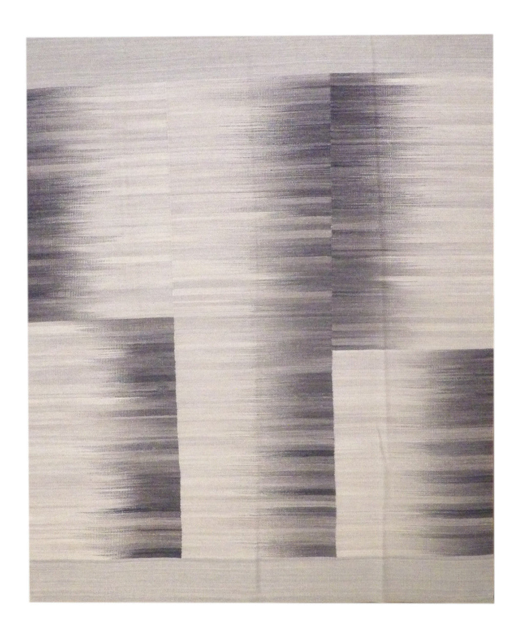Black 8'0" x 10'0" Coastal Flat Weave Indoor/Outdoor Hand knotted Wool Rug - Sku: w1080