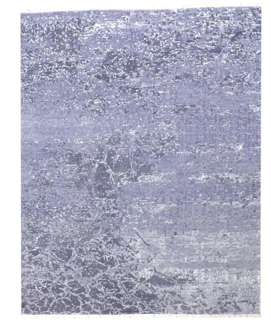 Modern Oxidized Broken Mosaic Design Carved 8'0"x10'0" Hand-knotted Rug -w11159