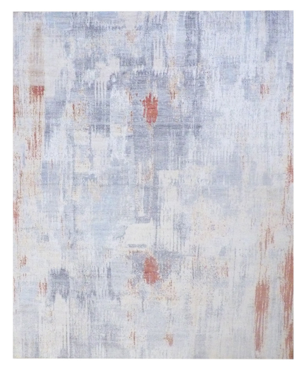 Abstract Silk Oxidized Mosaic Design 8'0"x10'0" Hand-knotted Rug -w11047