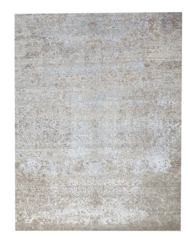 Modern Abstract Mosaic Design Carved High Low 8'0"x10'0" Hand-knotted Rug -w1202