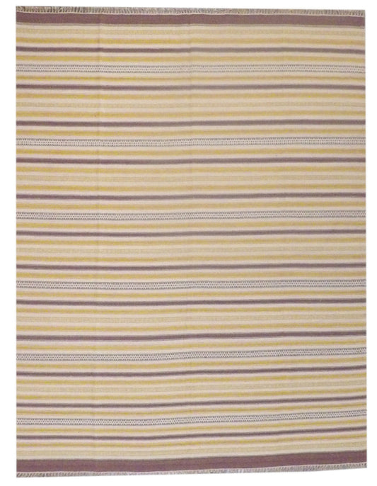 Coastal Flat-Weave Indoor/Outdoor 8 x 10 Hand-knotted Rug -w1082