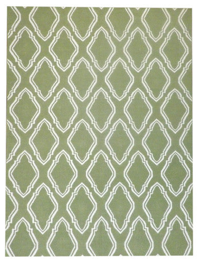 Coastal Flat-Weave Indoor/Outdoor Beach Rug 8'0"x10'0" Hand-knotted Rug -w1091