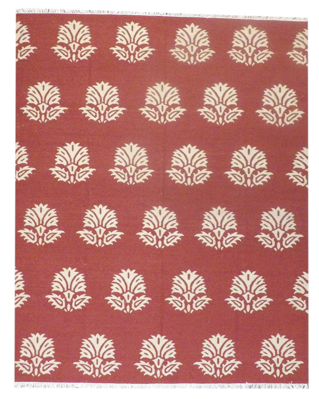 Beige 8'0" x 10'0" Coastal Flat Weave Indoor/Outdoor Beach Hand knotted Wool Rug - Sku: w1097