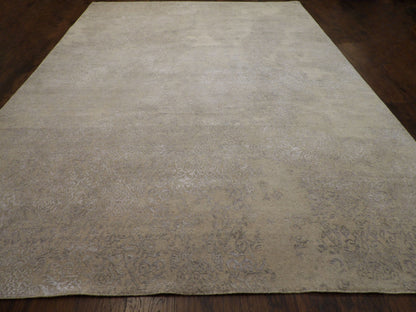 Modern Abstract Broken Design Wool/Silk Hand knotted Rug 9'4" X 13'4" - W780