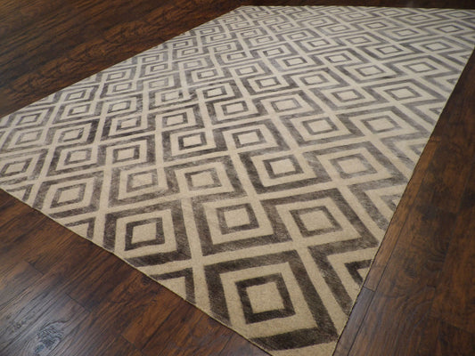 Modern Abstract Diamond Design 11'4" x 15'4" Hand knotted Rug - w781