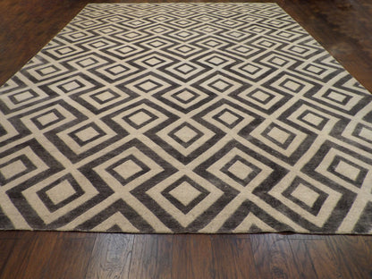Modern Abstract Diamond Design 11'4" x 15'4" Hand knotted Rug - w781