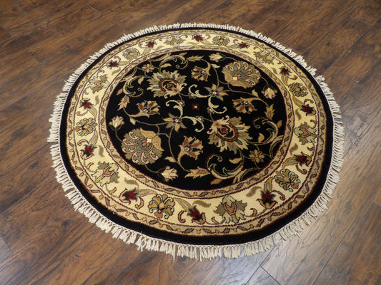Jaipur Kashan Antique Wash Hand knotted Wool Rug 5'0" x 5'1" - W469