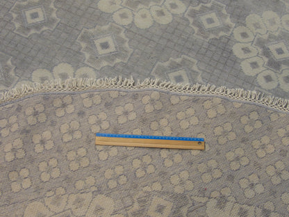 Fine Oushak Silver-Wash Hand knotted Wool Rug 11'9" x 11'9" - W11340