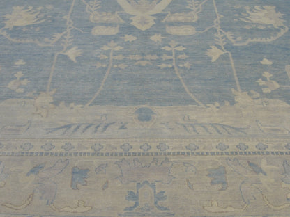Fine Oushak White Wash Natural-dye 9'0"x12'0" Hand-knotted Rug -W11074