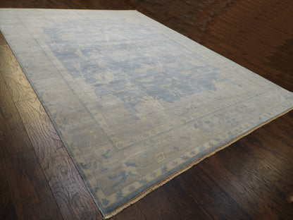 Fine Oushak White Wash Natural-dye 9'0"x12'0" Hand-knotted Rug -W11074