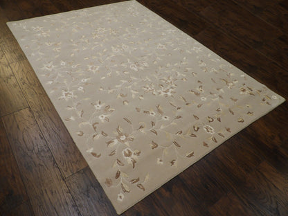 Modern Tibetan Flower Design High Low 6'0"x9'0" Hand-knotted Rug -w728