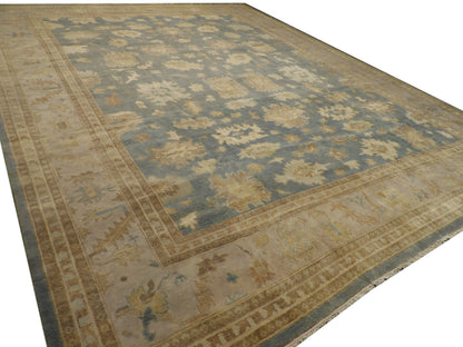 Turk Oushak Vege Dye White Wash Hand knotted Rug 12'0"x15'0" - w742
