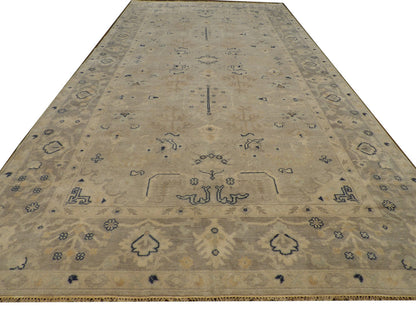 Turk Oushak Vege Dye White Wash Hand knotted Rug 8'3" x 15'8" -  W11312
