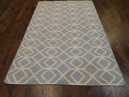 Flatweave Modern Coastal Hand knotted  Wool Rug 5'0" x 8'0" - W820