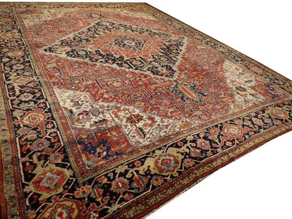 Persian Antique Sherapi Hand-knotted Rug 11'8" x 15'3" - W829