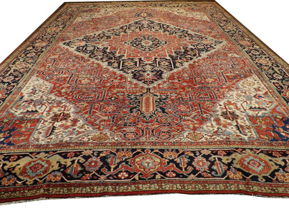 Persian Antique Sherapi Hand-knotted Rug 11'8" x 15'3" - W829