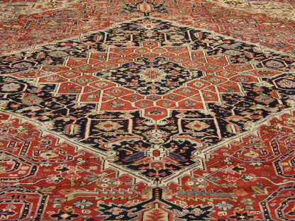 Persian Antique Sherapi Hand-knotted Rug 11'8" x 15'3" - W829