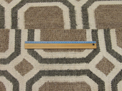 Coastal Flat-Weave Indoor/Outdoor Beach Hand knotted Wool Rug 5'5" x 7'3" - W11134