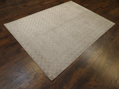 Modern Plain Carved Design Hand-Loom 5'0"x7'0" Hand-loom Rug -w863