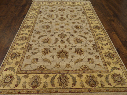 Indo Oushak Chobie Vege Dye Hand knotted Wool Rug 6'0" x 9'0" - W882