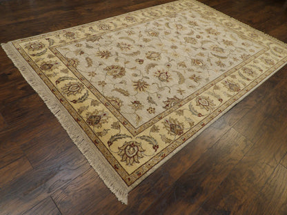Indo Oushak Chobie Vege Dye Hand knotted Wool Rug 6'0" x 9'0" - W882