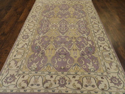 Turk Oushak Vege Dye White Wash Hand knotted Rug 5'10" x 9'0" -  W11173
