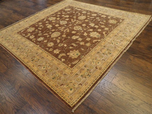 Oushak Chobie White Wash Hand knotted Rug 8x8 - W923