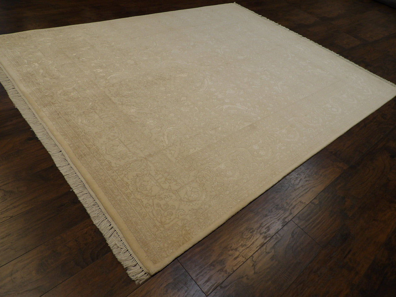 Ivory 8'0" x 10'0" Fine Persian Farhan Hand knotted Wool/Silk Rug - Sku: w1004