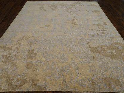 Modern Abstract Broken Hand knotted Wool/Silk Rug 8'2" X 9'9" - W1054