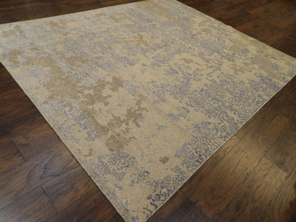 Modern Abstract Broken Hand knotted Wool/Silk Rug 8'2" X 9'9" - W1054