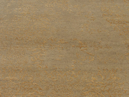 Oxidized Abstract Wool/Silk Damask Design Hand-knotted Rug 8'0" x 10'0" - W1060