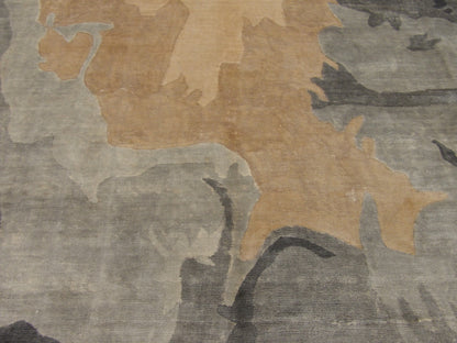 Modern Abstract Bamboo Marble Design 8'0"x10'0" Hand-knotted Rug -w1071