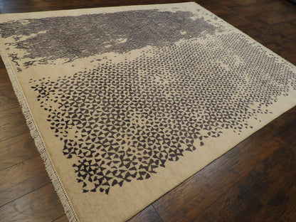 Modern Broken Net Design 8'0"x10'0" Hand-knotted Rug -w11150