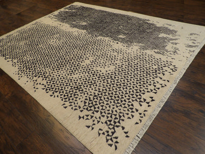 Modern Broken Net Design 8'0"x10'0" Hand-knotted Rug -w11150