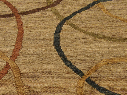 Natural Jute Modern Indoor/Outdoor Rug 9'0"x12'0" Hand-knotted Rug -w1072