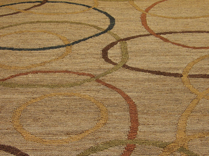 Natural Jute Modern Indoor/Outdoor Rug 9'0"x12'0" Hand-knotted Rug -w1072