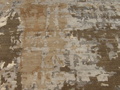 Modern Abstract Marble Design 8'0"x10'0" Hand-knotted Rug -w1075