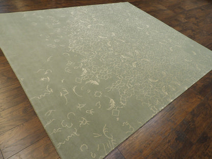 Transitional Abstract Broken Design 8'0"x10'0" Hand-knotted Rug -w1077