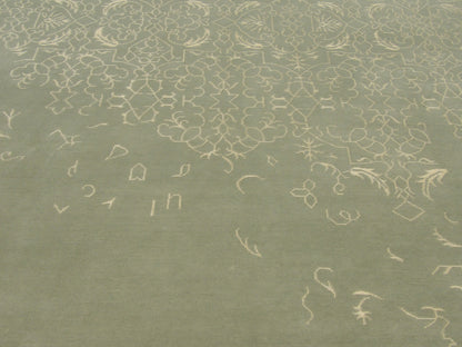 Transitional Abstract Broken Design 8'0"x10'0" Hand-knotted Rug -w1077